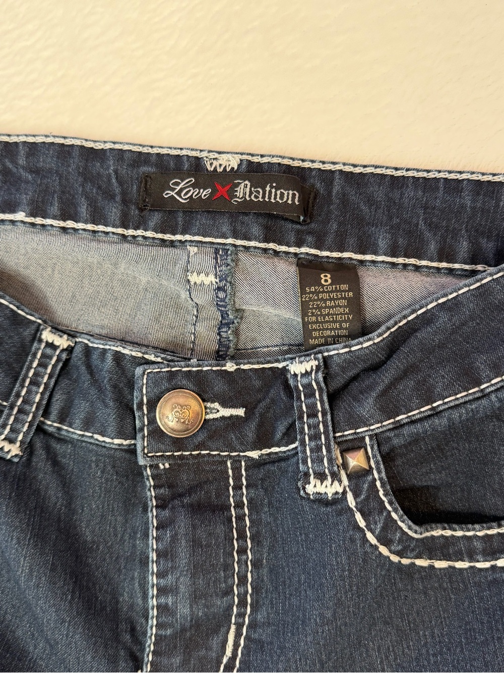 Love Nation Dark Blue Jeans with Gold & Silver Embellishment - Picture 4 of 8